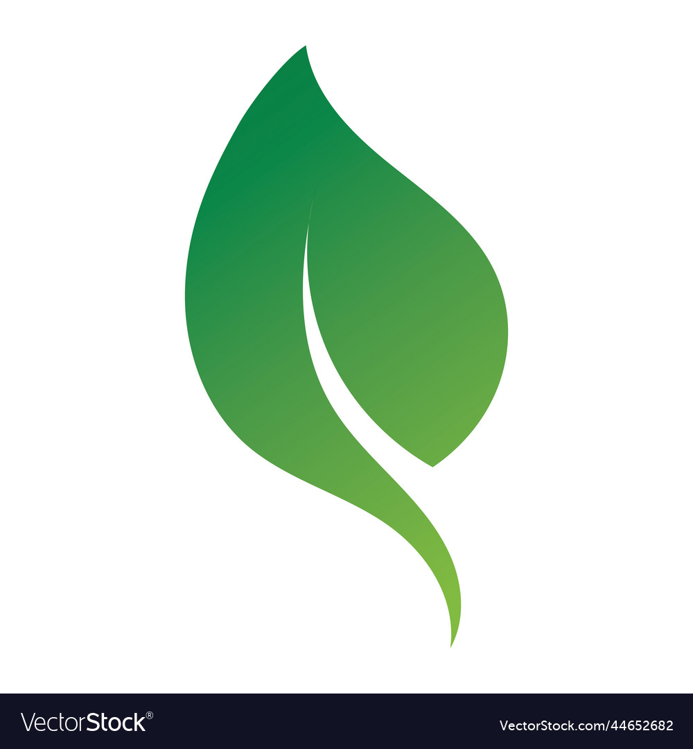 Leaf green logo and symbol Royalty Free Vector Image