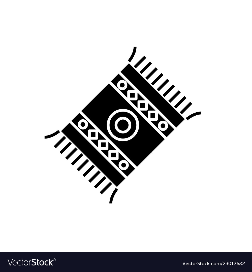 Mat black icon sign on isolated background Vector Image