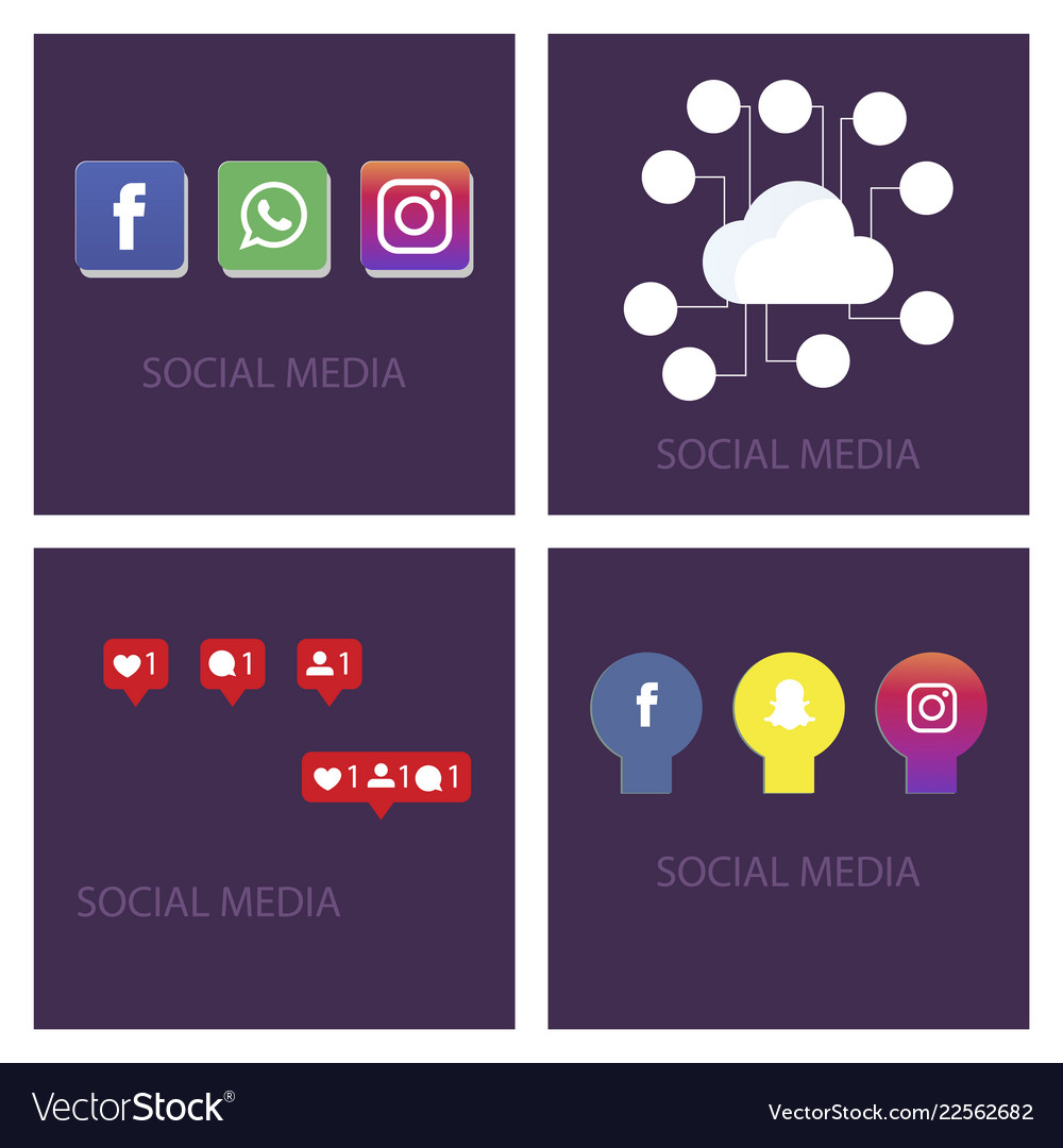 Social media icons facebook icon instagram Vector Image