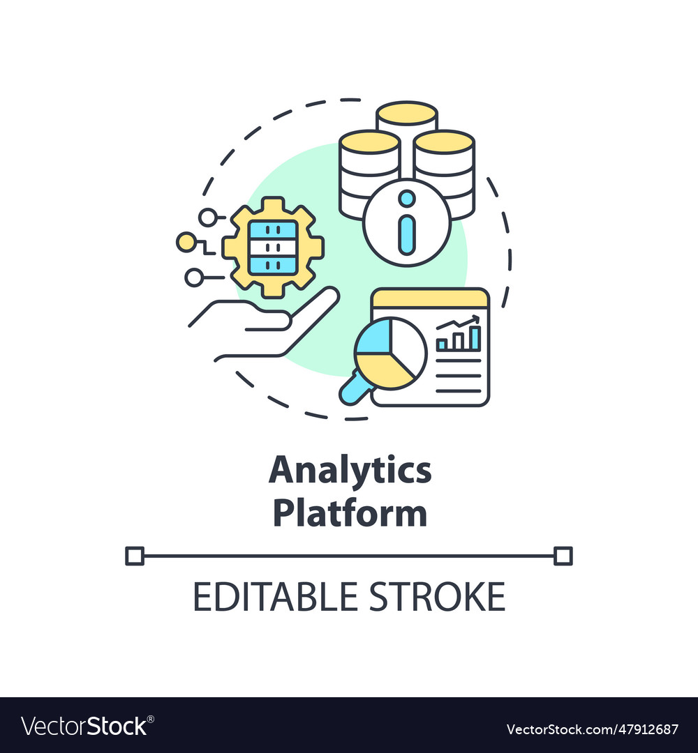 2d analytics platform concept linear icon Vector Image