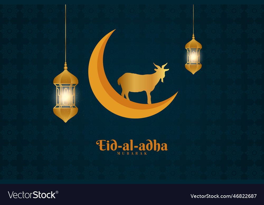 Eid al-adha greeting card for muslim template Vector Image