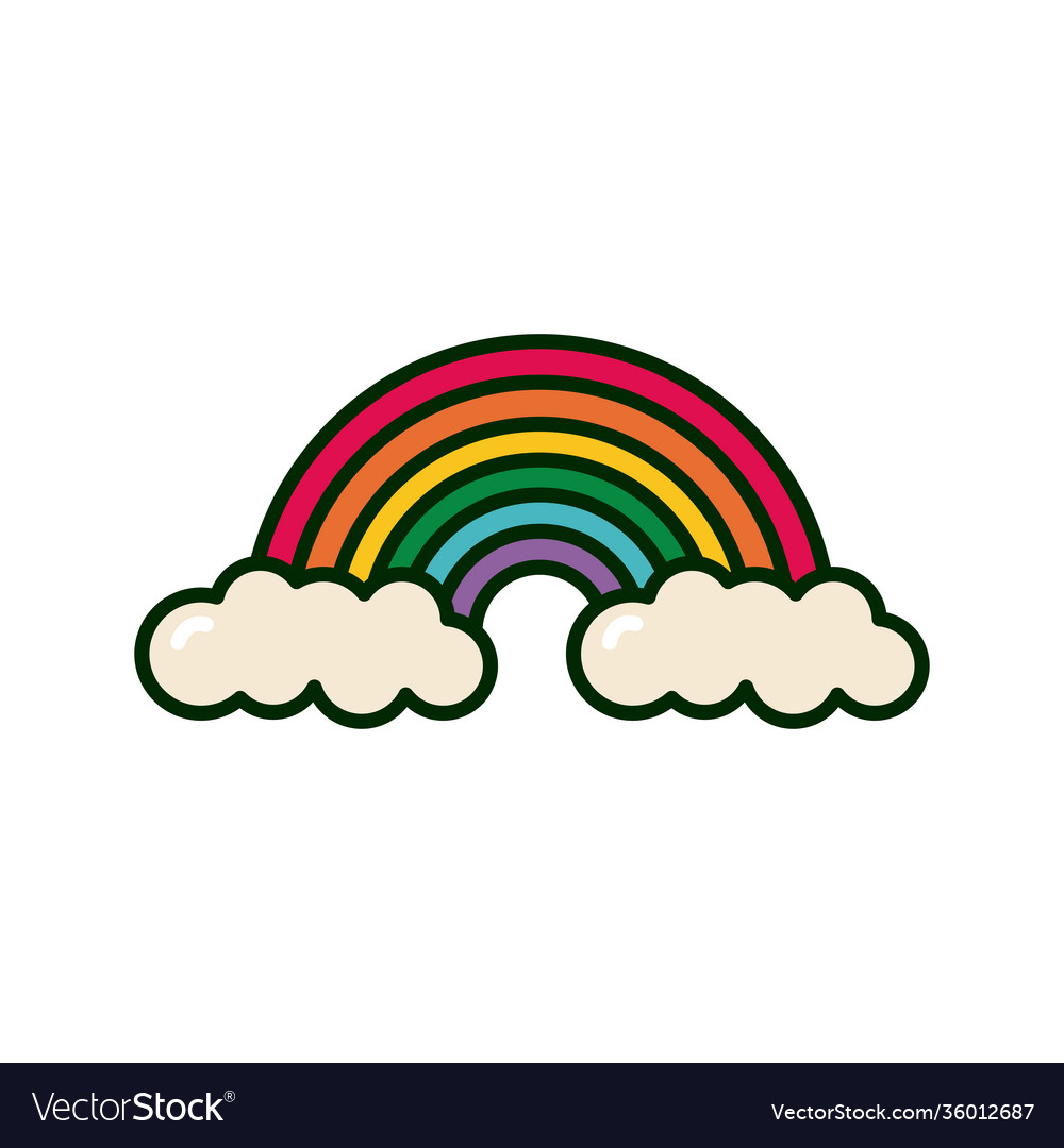 Magic Rainbow Flat Style Icon Royalty Free Vector Image