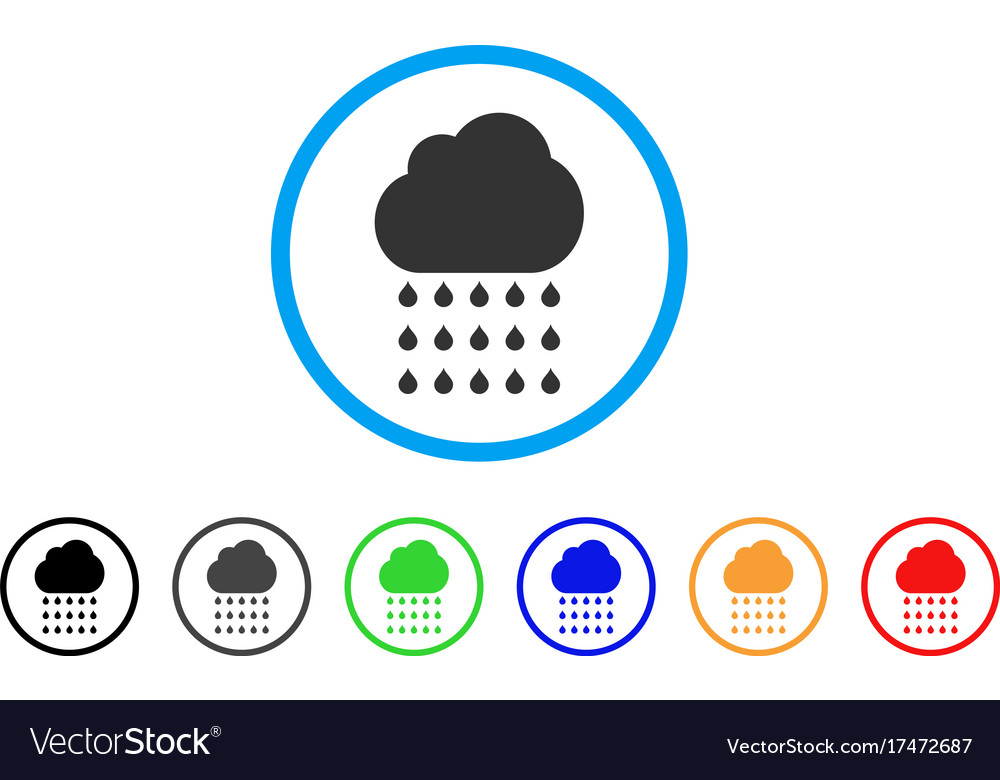 Rain cloud rounded icon Royalty Free Vector Image