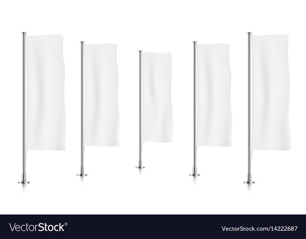 Row of white vertical banner flags Royalty Free Vector Image