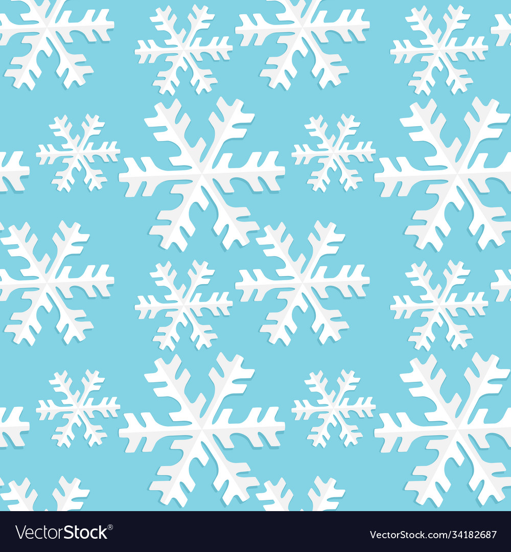 Seamless pattern snowflake Royalty Free Vector Image