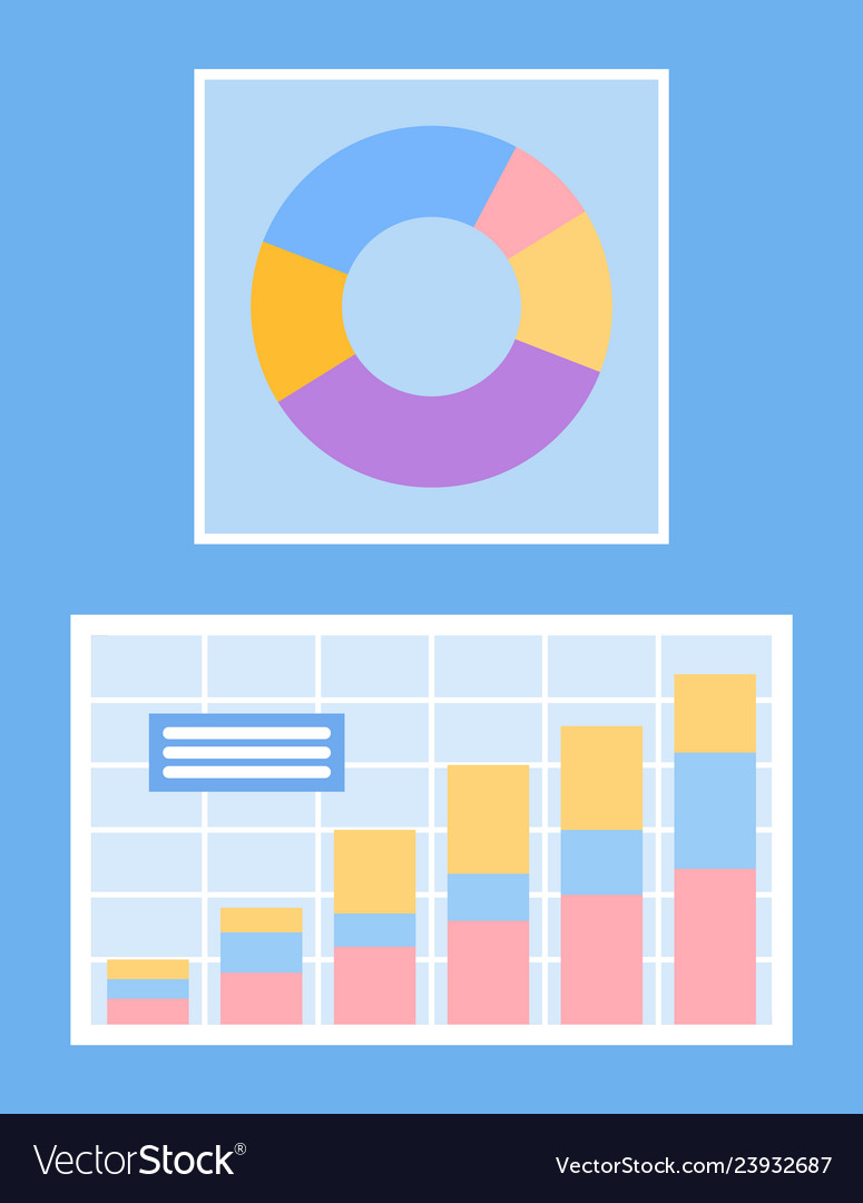 Statisctics and charts pie diagram with segments