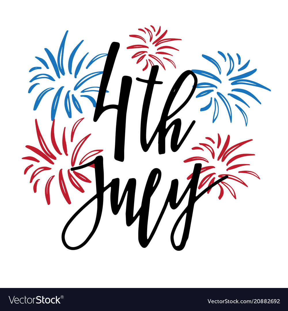 4th of july lettering for independence day c Vector Image