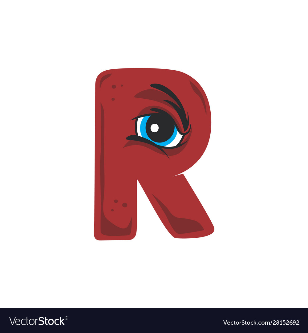 Angry mad eye alphabet initial logo Royalty Free Vector