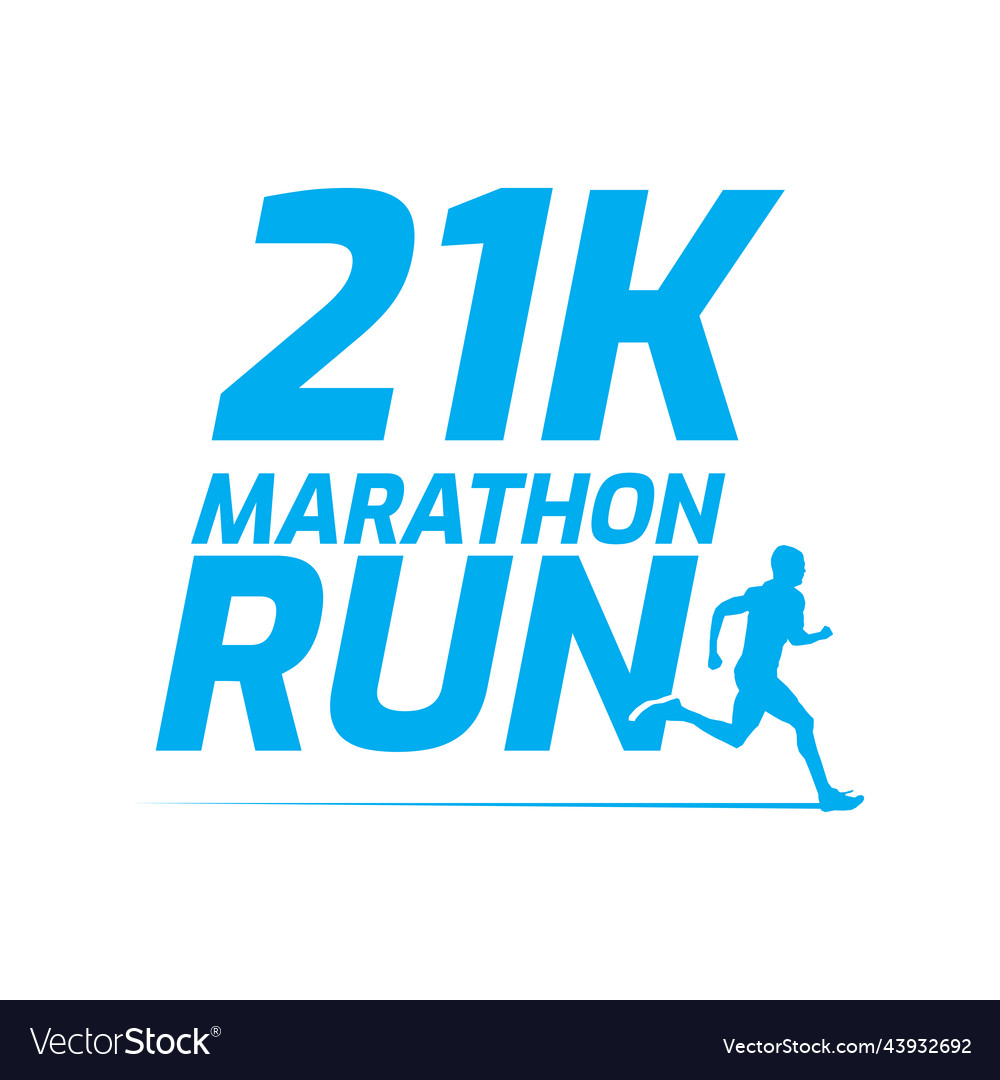 Black silhouette marathon run event logo template Vector Image