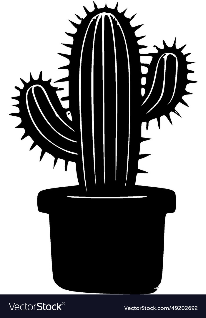 Cactus - minimalist and flat logo Royalty Free Vector Image