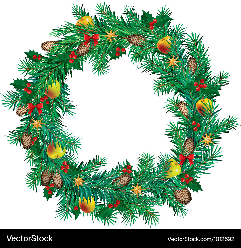 Christmas wreath Royalty Free Vector Image - VectorStock