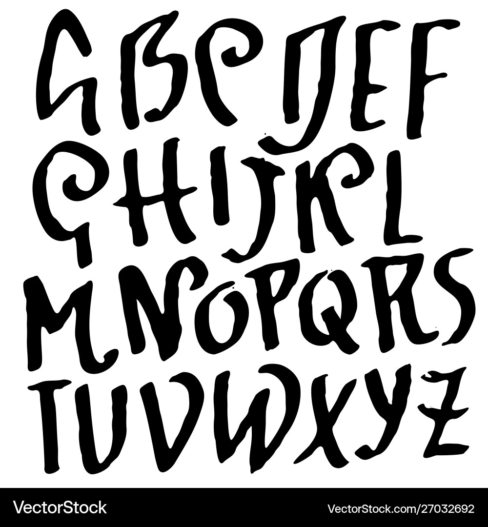 Hand drawn brush font modern brush lettering Vector Image