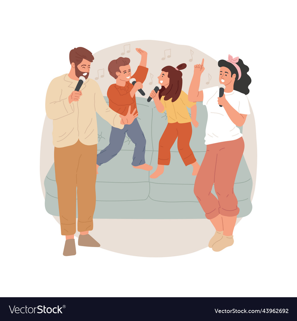 Karaoke night isolated cartoon Royalty Free Vector Image