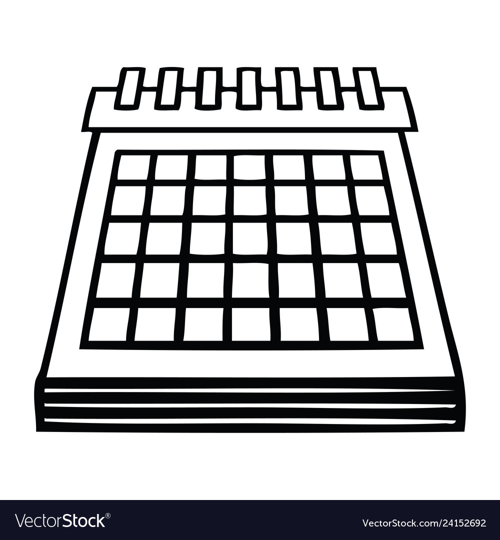 Linienzeichnung Cartoon Arbeitskalender