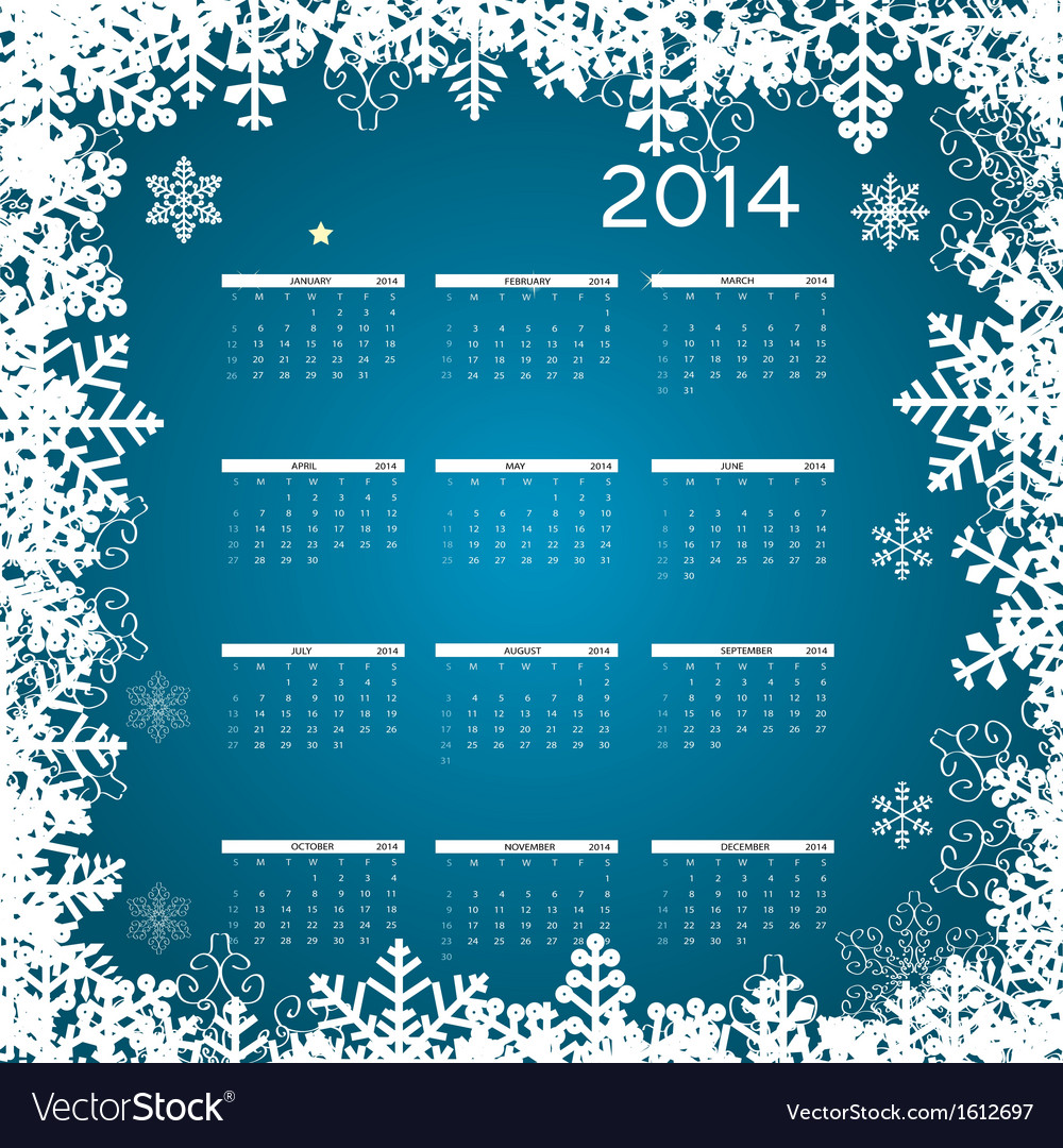 2014 new year calendar