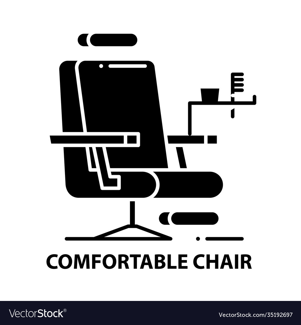 Comfortable chair icon black sign with Royalty Free Vector