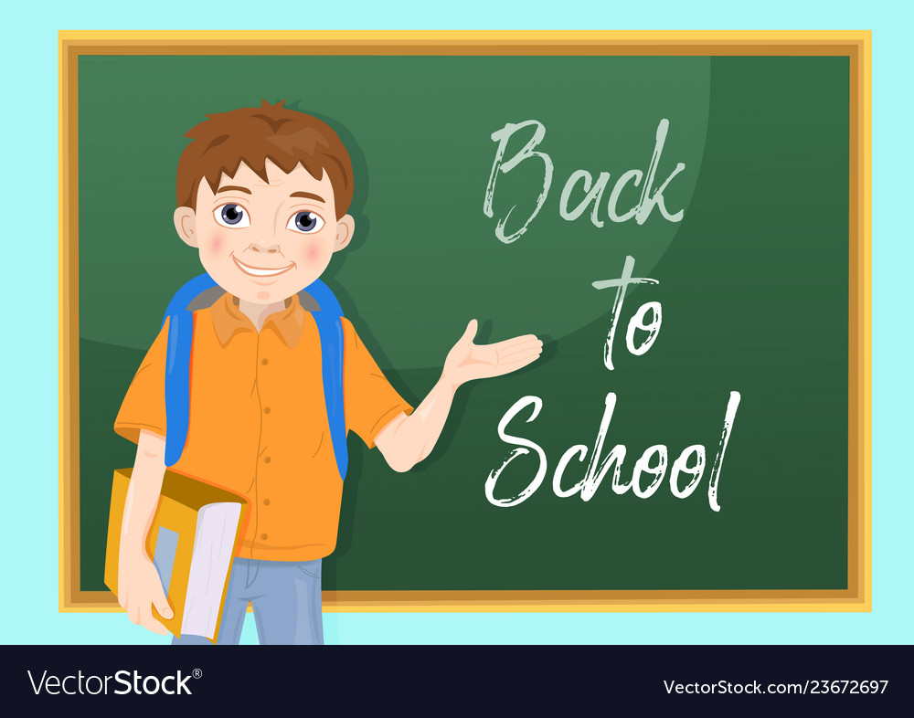 Cute boy back to school isolated cartoon Vector Image