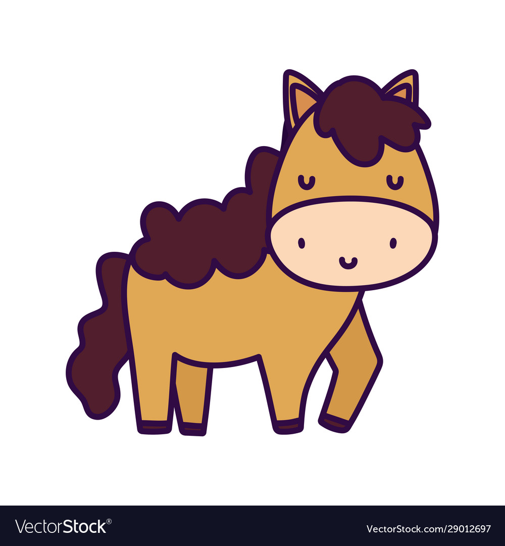 Cute horse livestock farm animal cartoon Vector Image