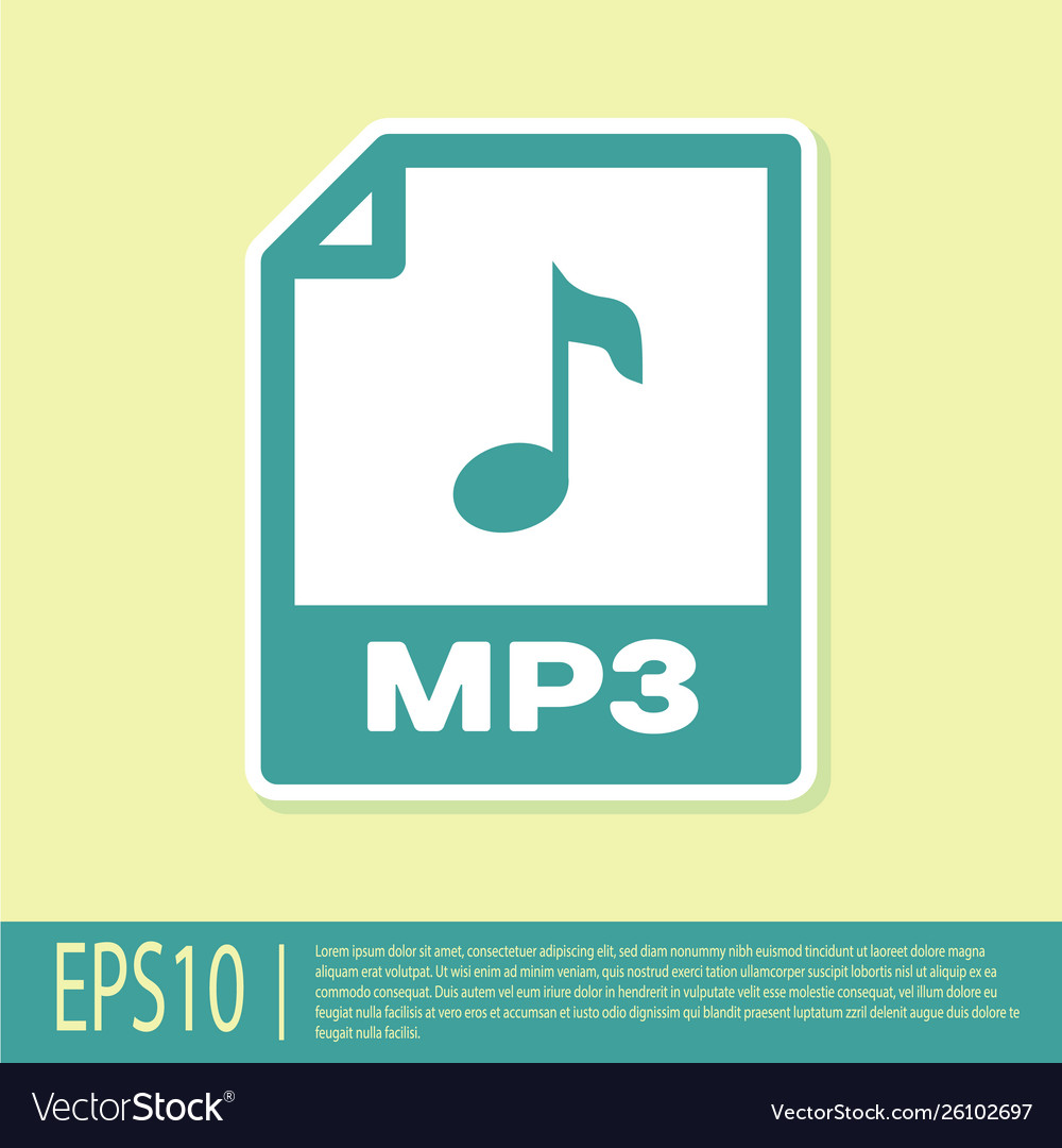 Green mp3 file document icon download mp3 button Vector Image