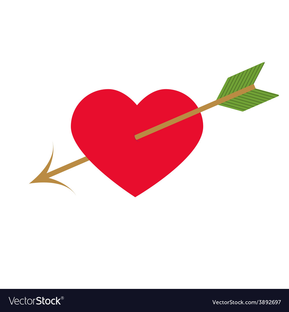 Heart and arrow Royalty Free Vector Image - VectorStock