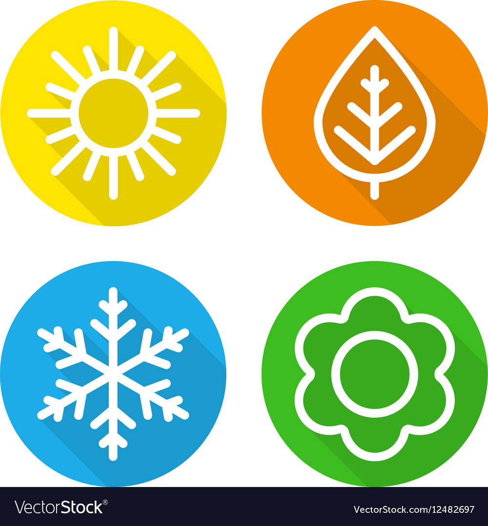 Set icons seasons Royalty Free Vector Image - VectorStock