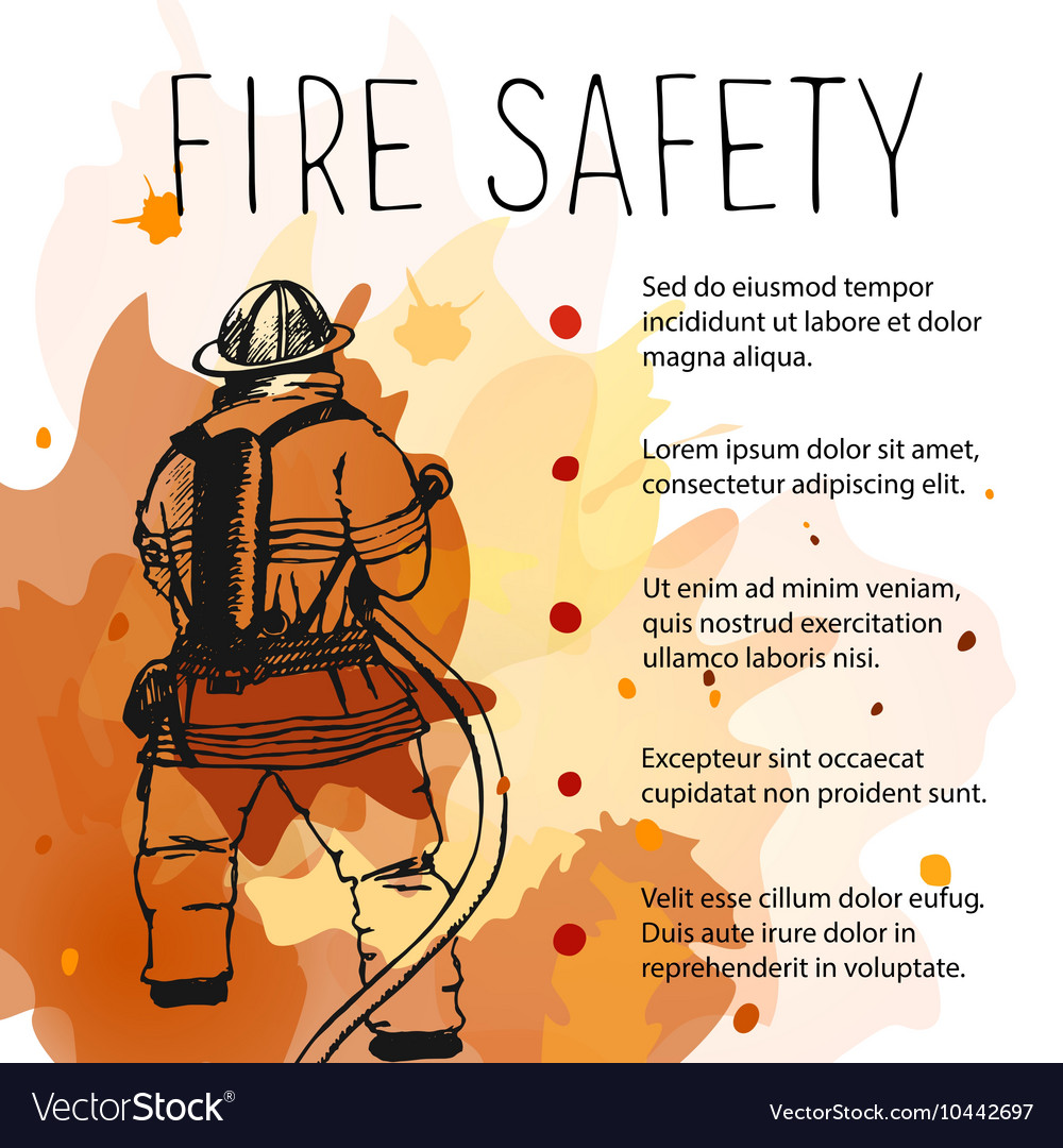 Template fire safety placard Royalty Free Vector Image