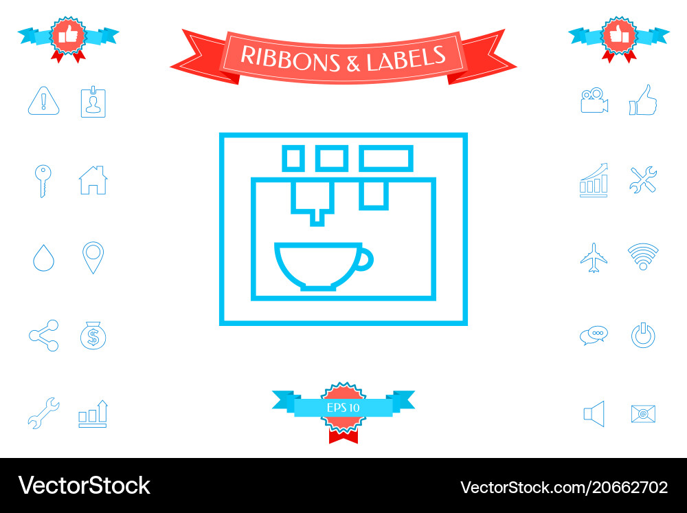 Coffee machine maker linear icon Royalty Free Vector Image