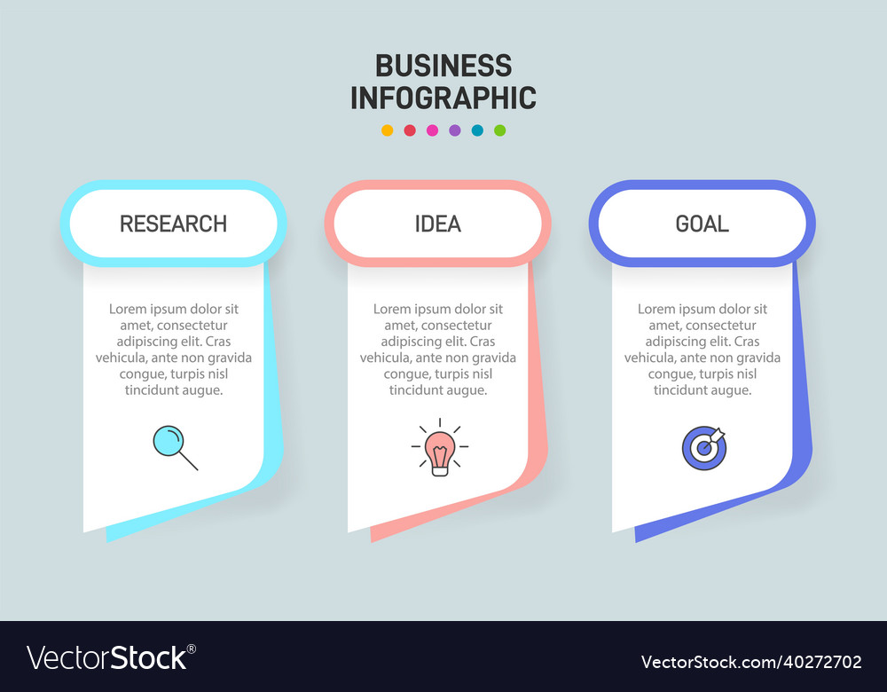 Concept of arrow business model with 3 successive Vector Image