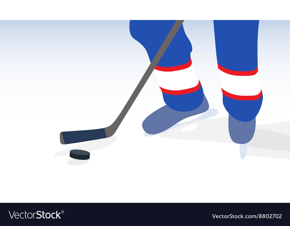 Ice Hockey Player With Stick And Puck Royalty Free Vector