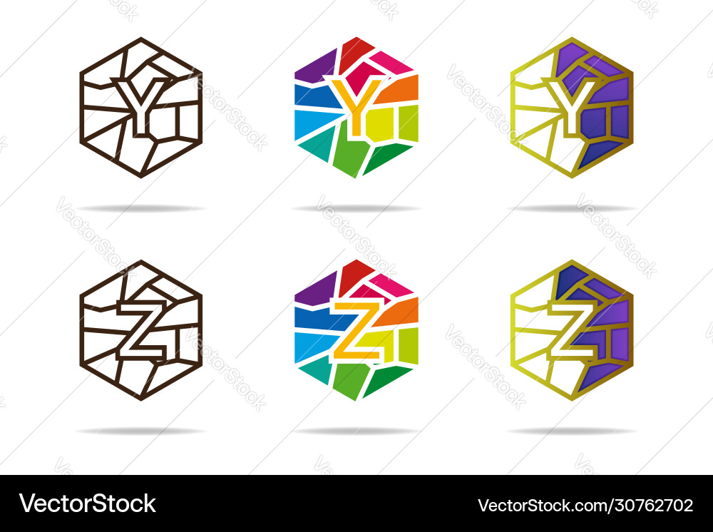 Initial zy logo design template Royalty Free Vector Image