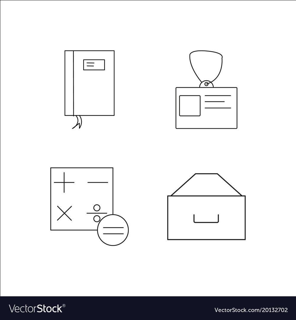 Office simple linear icon setsimple outline icons