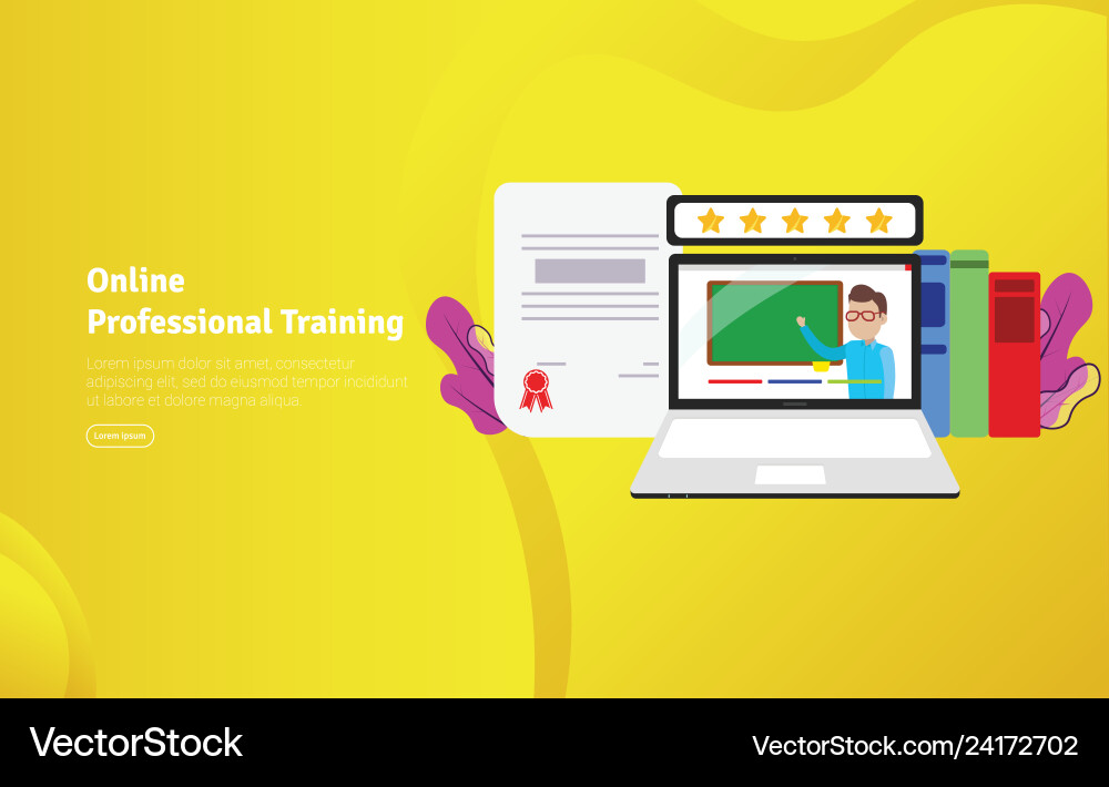 Online Professional Training Concept Educational Vector Image