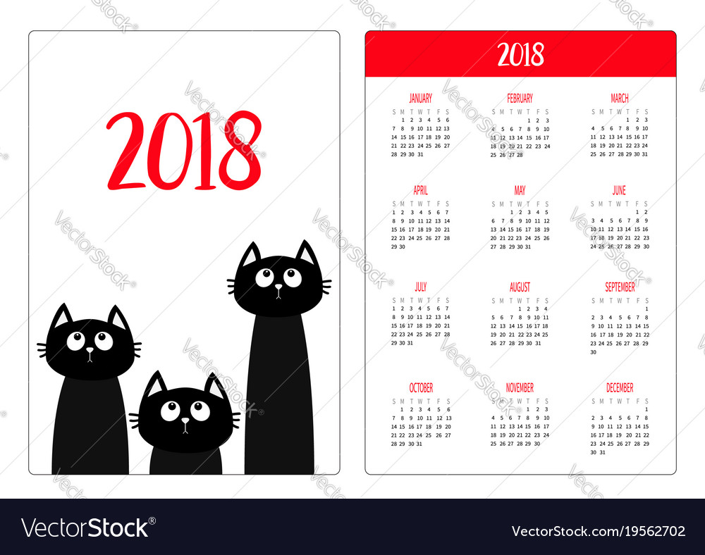 Taschenkalender 2018 Jahreswoche beginnt Sonntag