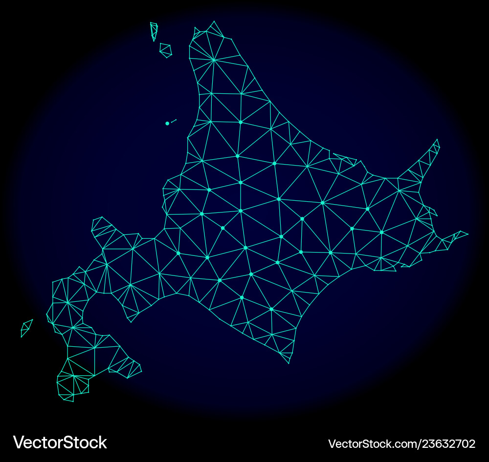 Polygonal network mesh abstract map Royalty Free Vector