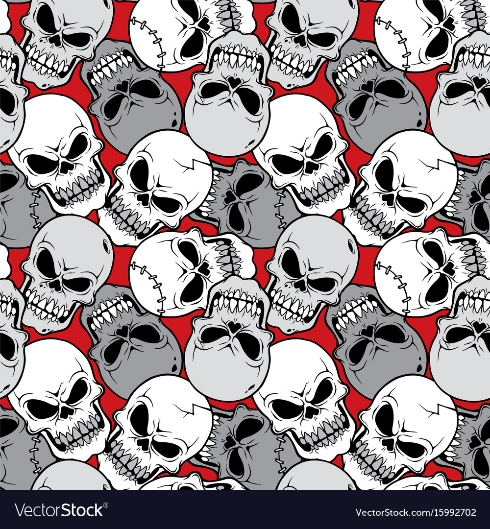 Seamless Pattern Skull Royalty Free Vector Image