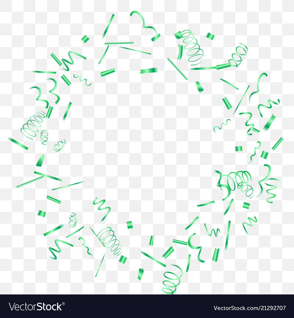 Abstract background with falling green confetti Vector Image
