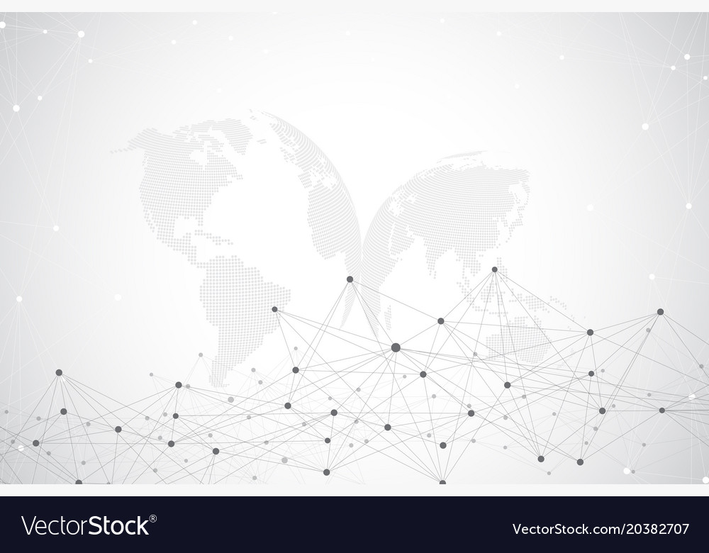Big data visualization with a world globe Vector Image