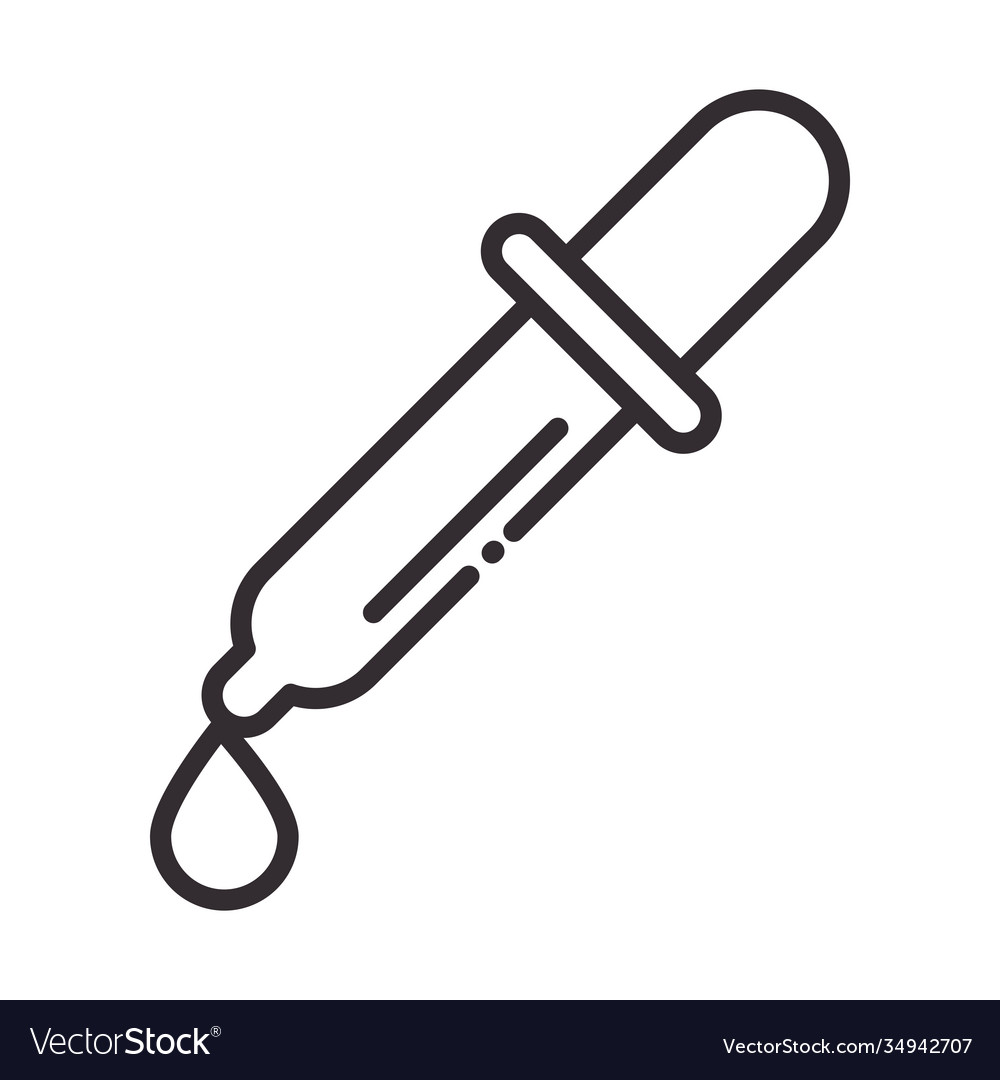 Biology dropper science element line icon style Vector Image