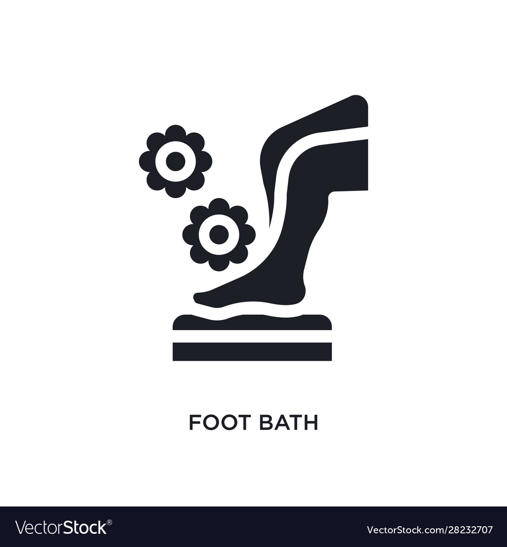 Black foot bath isolated icon simple element from Vector Image