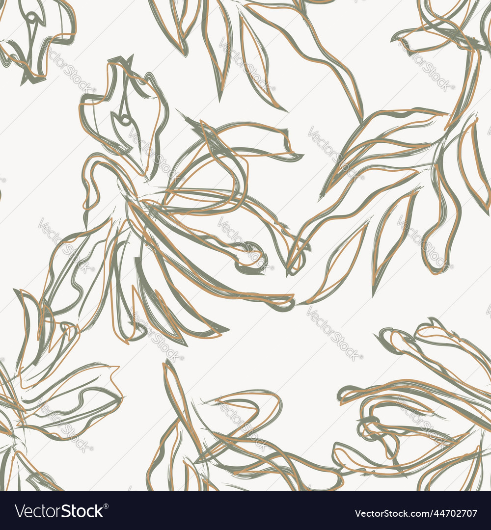 Floral brush strokes seamless pattern design Vector Image