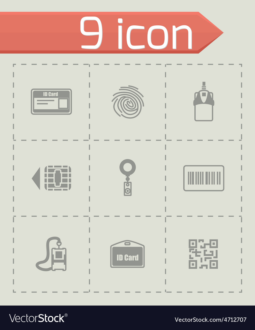 Id card icon set