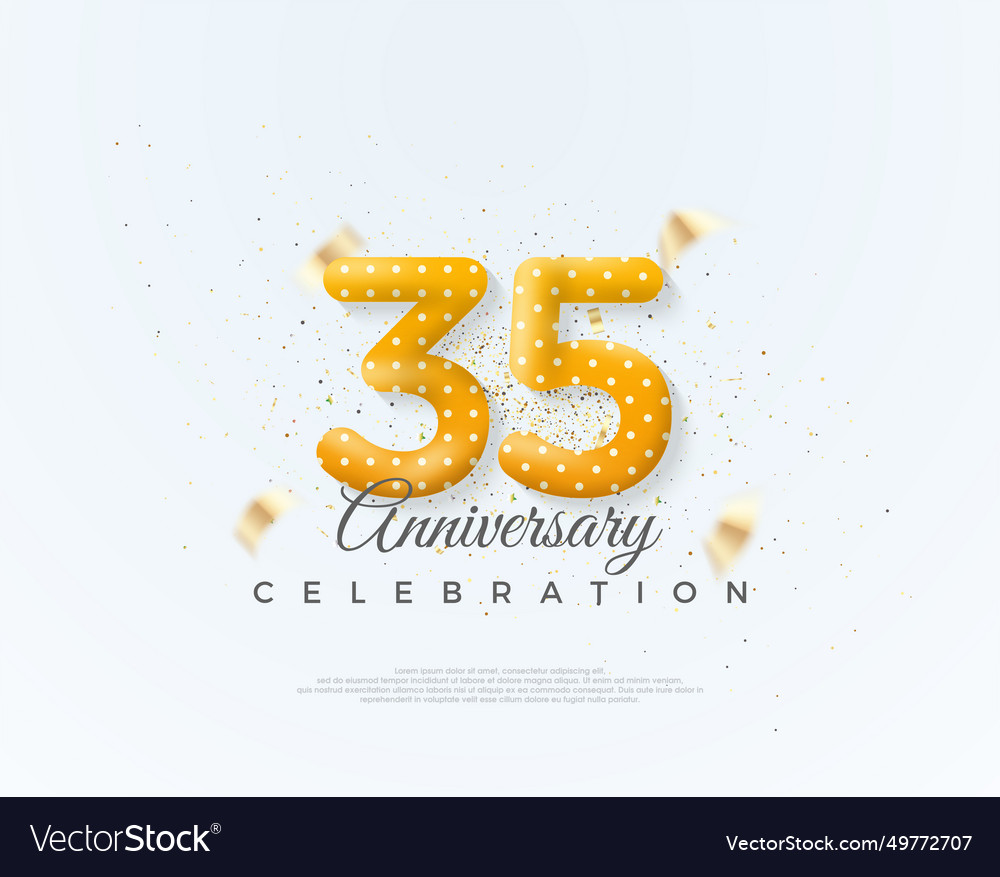 Number 35th for anniversary celebration Royalty Free Vector