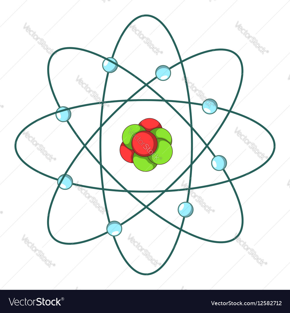 Atom icon cartoon style Royalty Free Vector Image