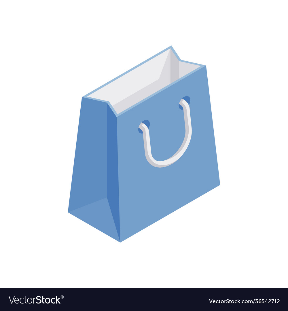 Blue shopping bag icon for store promotion Vector Image