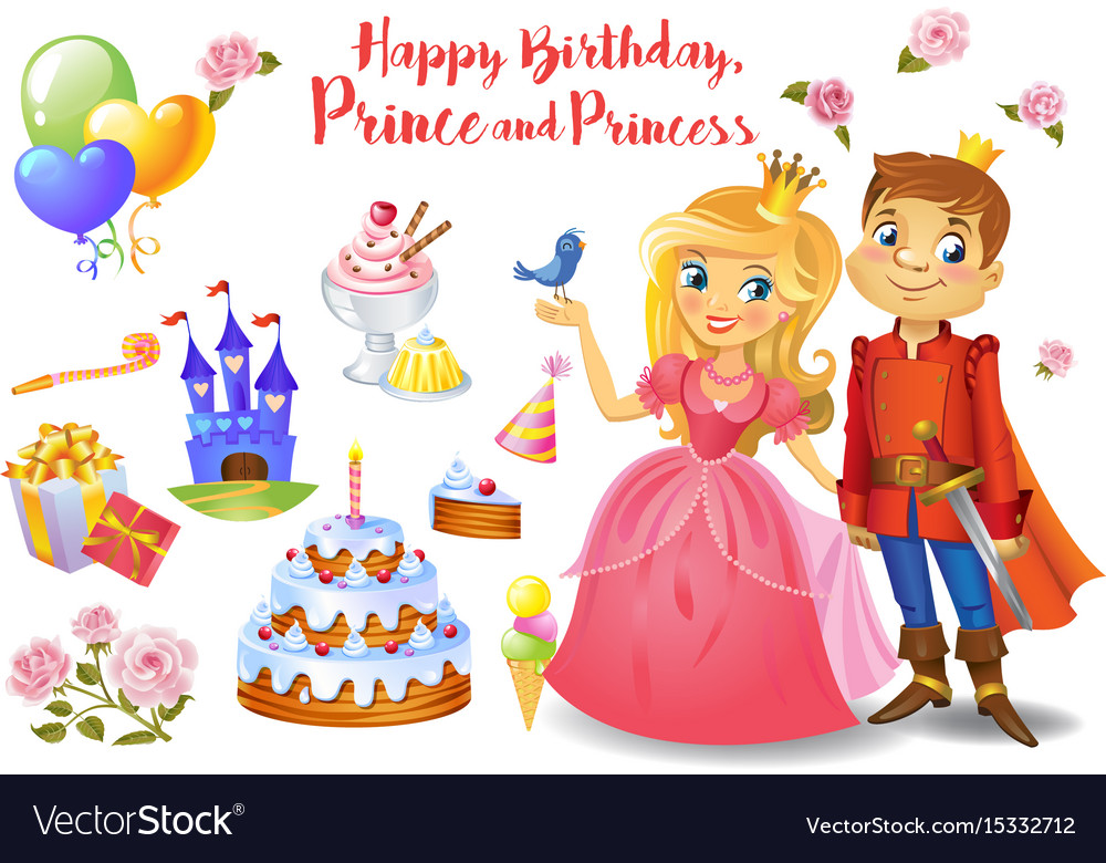 Cute birthday design elements