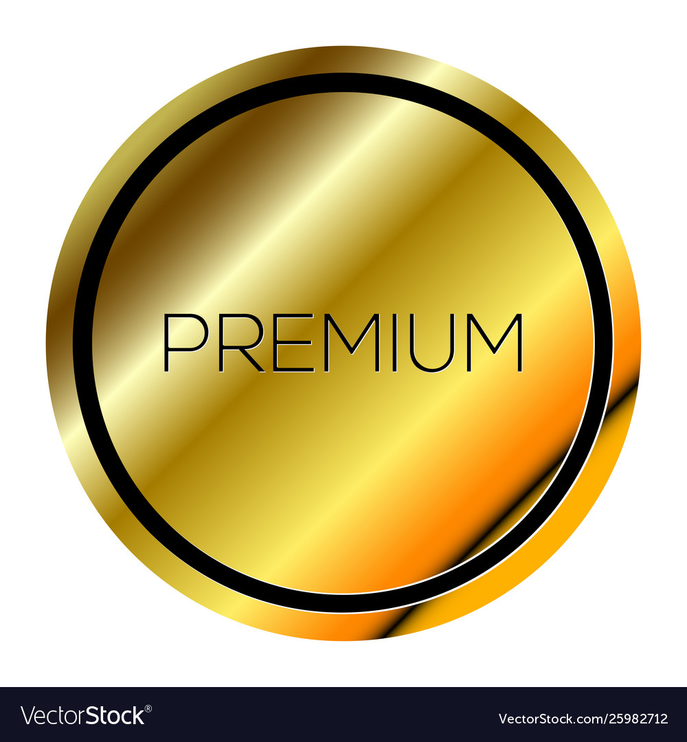 Isolated golden premium label Royalty Free Vector Image