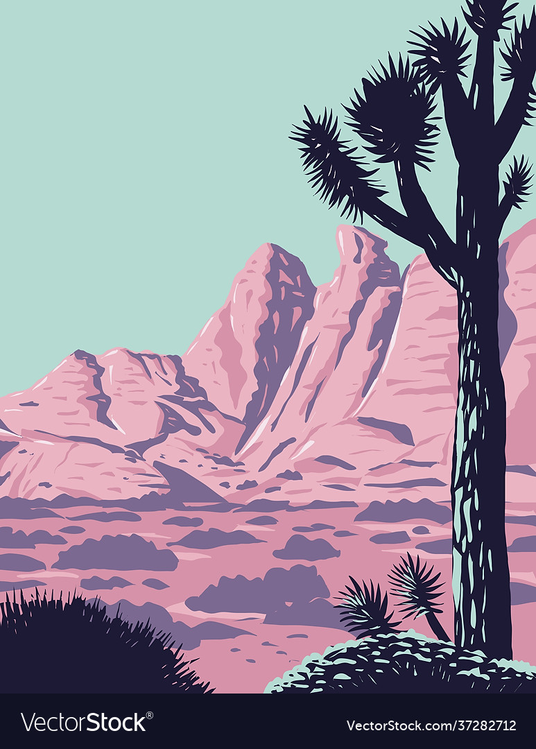 Joshua tree in remote and rugged desert vector image Joshua tree in remote and rugged desert