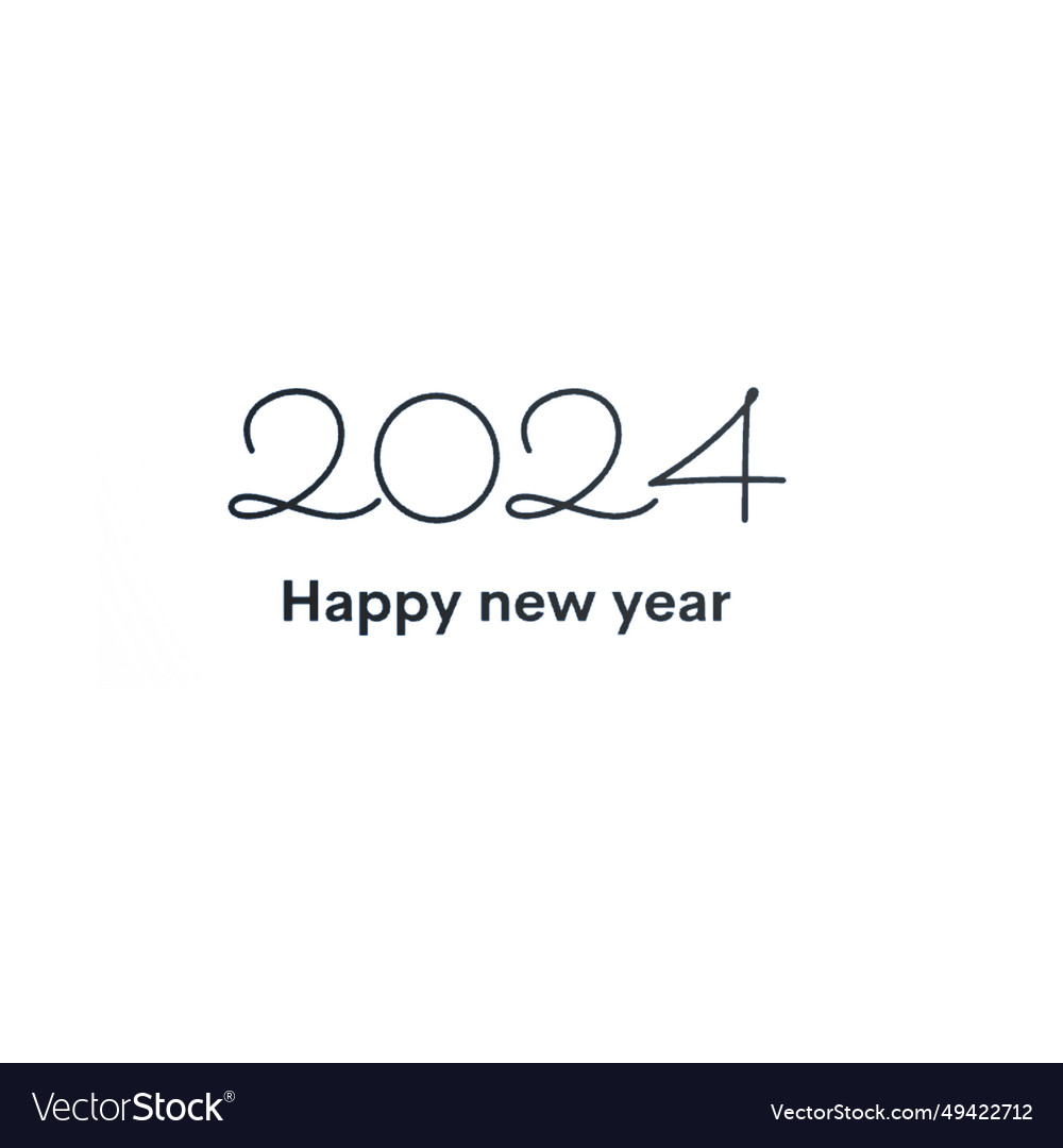 New year 2024 greeting card template Royalty Free Vector