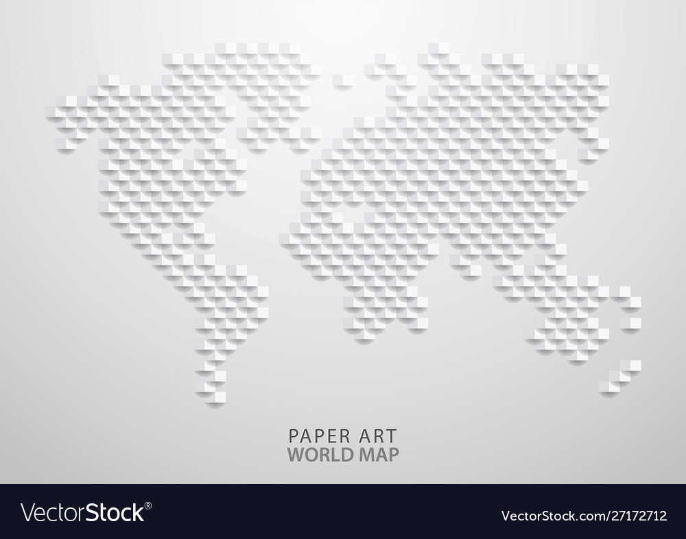 Paper art a world map