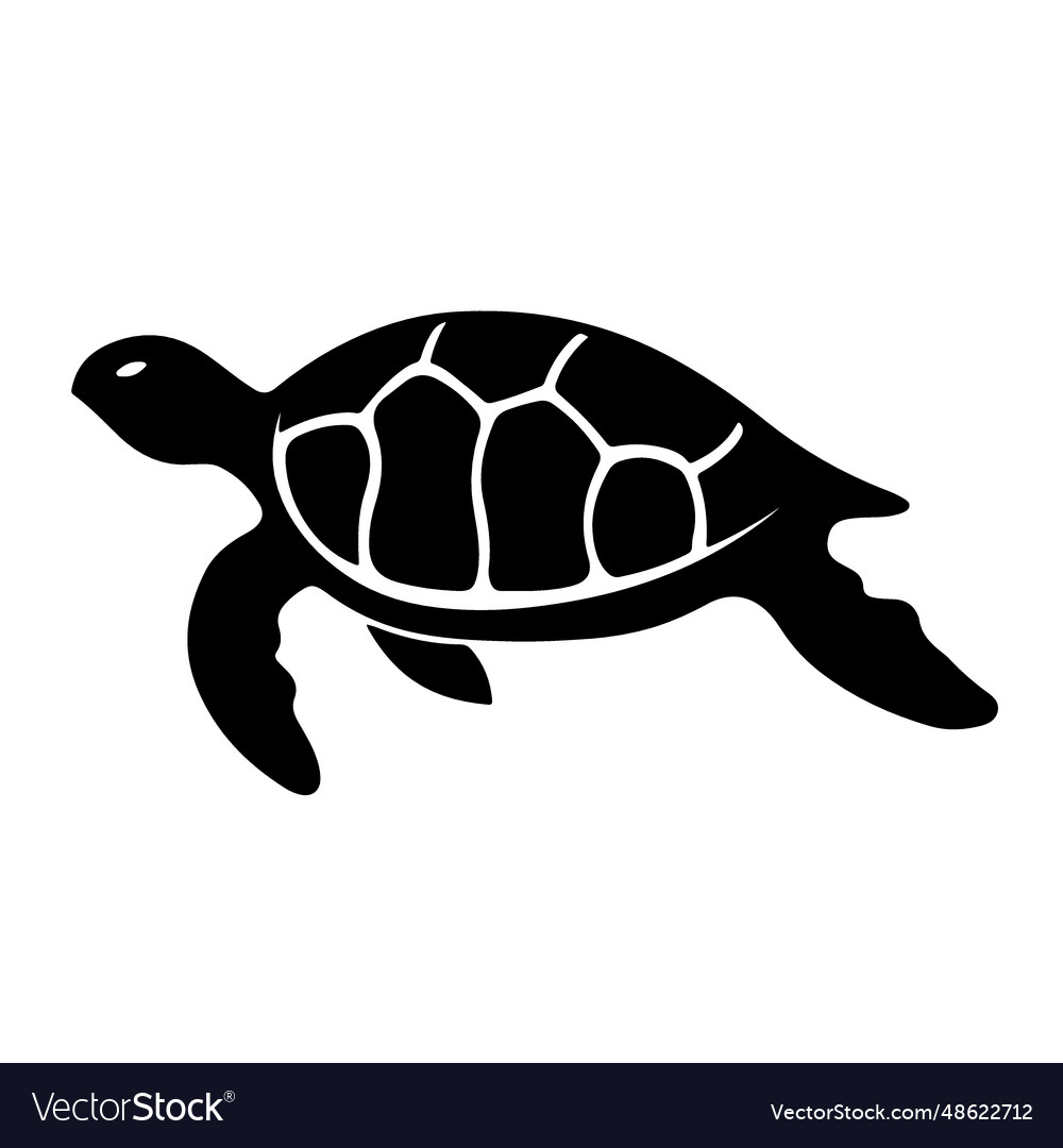 Turtle silhouette Royalty Free Vector Image - VectorStock